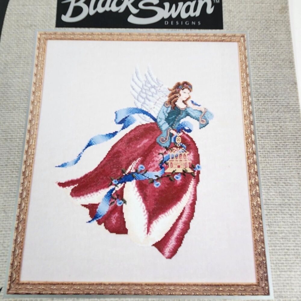Black Swan Cross Stitch Pattern TULIP Retired Flower Angel Series VTG Weaver